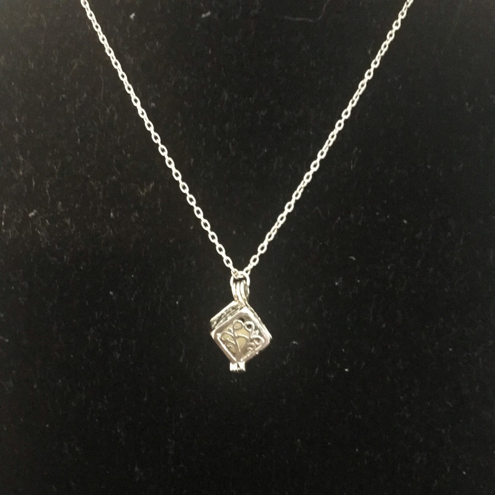 Silver dreamer's wish box necklace